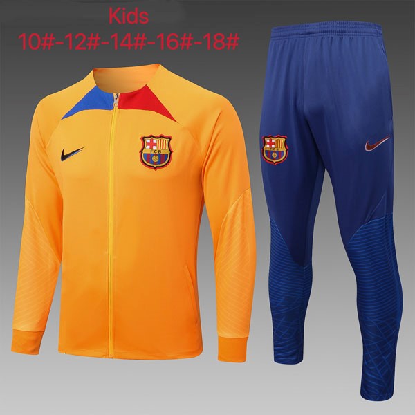 Niños Chandal Barcelona 2023 Naranja Azul